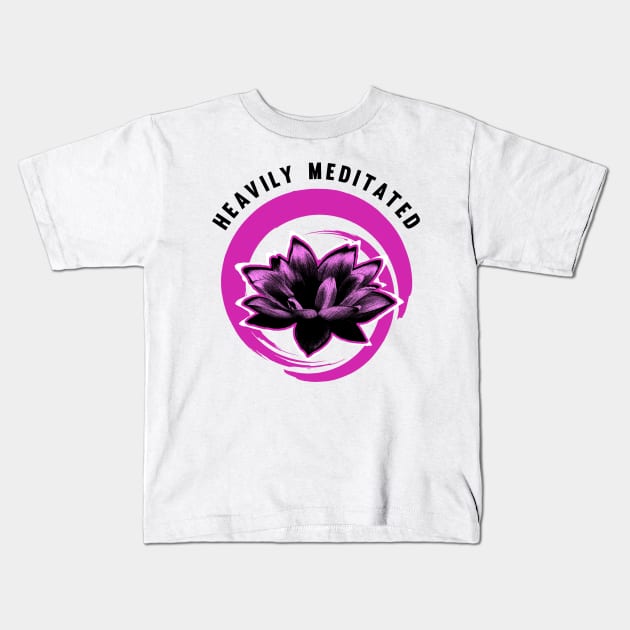 Heavily Meditated Purple - Yoga Kids T-Shirt by dnlribeiro88